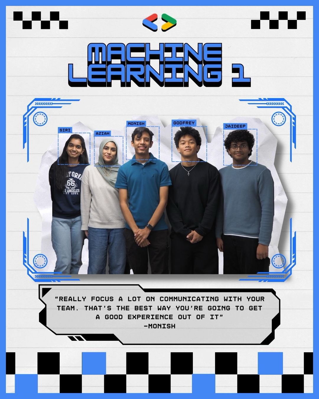 GDSC Machine Learning 1 team feature from the sprint Instagram post